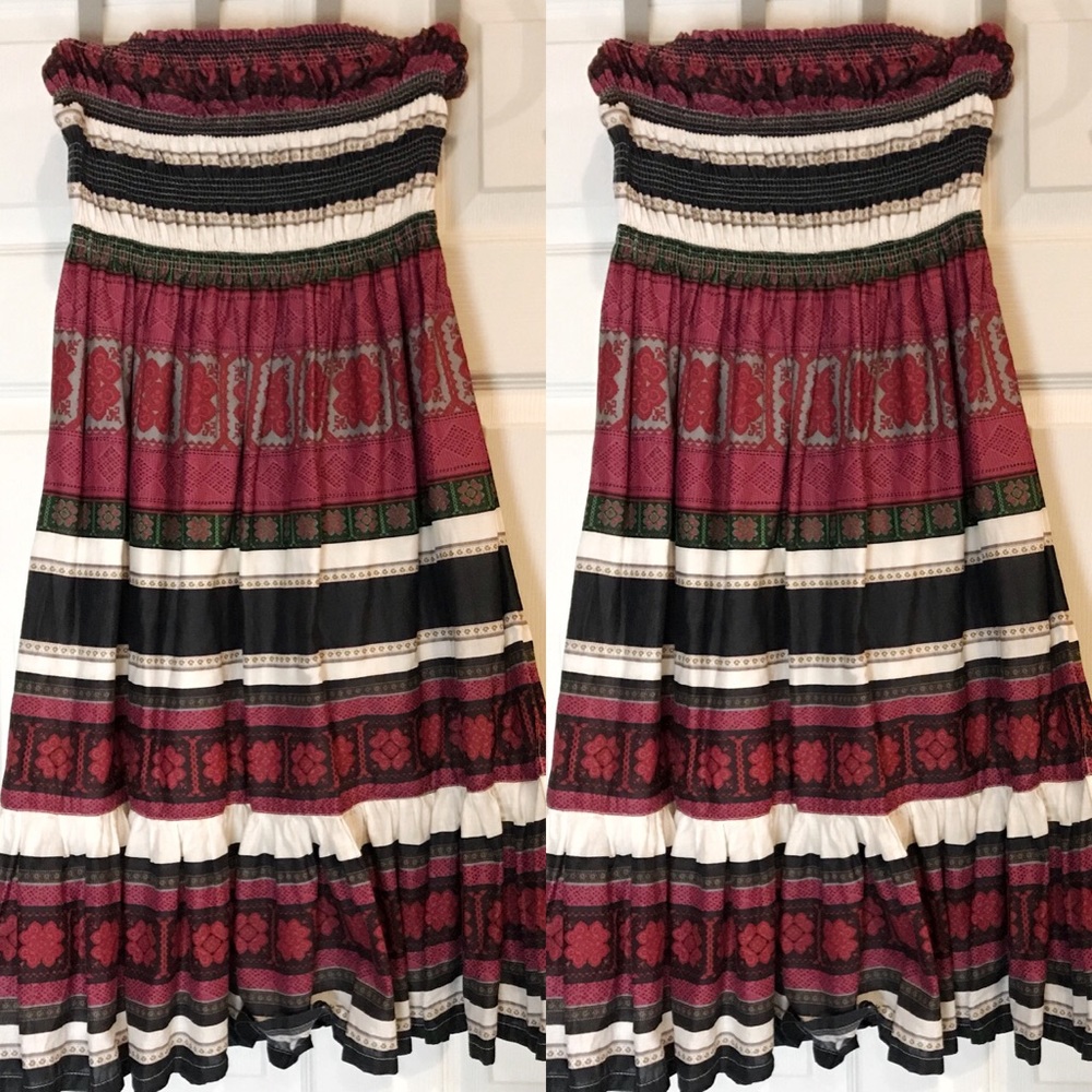 Strapless Mini Peasant Dress
